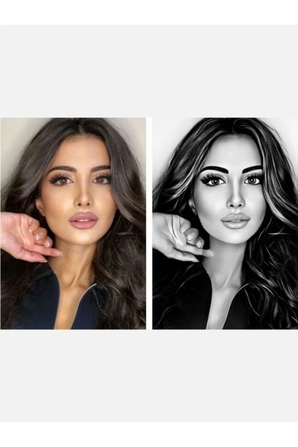 Özcan Tasarım Kişiye Özel Karakalem Tasarımı ( 21 Cm X 30 Cm )