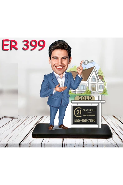 Özcan Tasarım Kişiye Özel Ahşap Biblo - Erkek Meslek Karikatür Biblo 39 ürün görseli