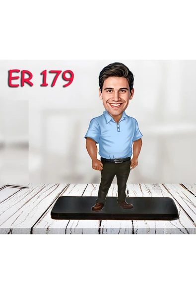 Özcan Tasarım Kişiye Özel Ahşap Biblo - Erkek Karikatür Biblo - Erkek Biblo 44