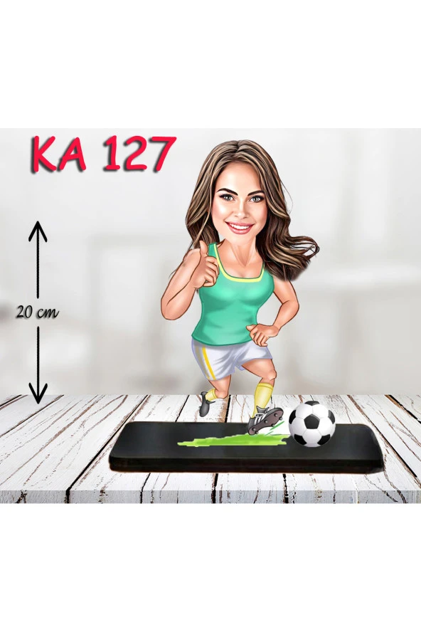 Kişiye Özel Ahşap Biblo - Sporcu Kadın Karikatür Biblo - Sporcu Biblo 6