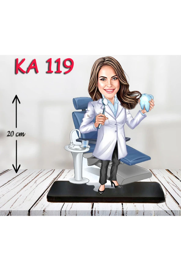 Özcan Tasarım Kişiye Özel Ahşap Biblo - Sağlıkçı Kadın Karikatür Biblo - Doktor Biblo 11 ürün görseli