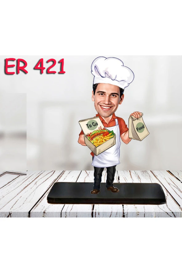 Özcan Tasarım Kişiye Özel Ahşap Biblo - Erkek Meslek Karikatür Biblo 61