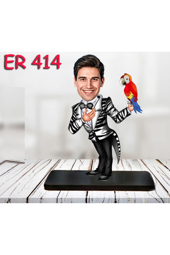 Özcan Tasarım Kişiye Özel Ahşap Biblo - Erkek Meslek Karikatür Biblo 54