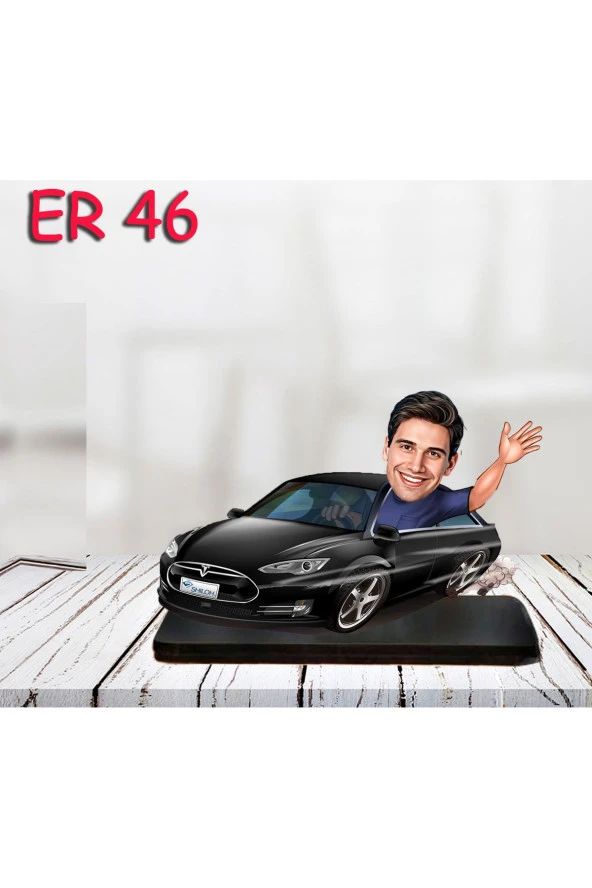 Özcan Tasarım Kişiye Özel Ahşap Biblo - Araba Kullanan Erkek Karikatür Biblo 13 ürün görseli