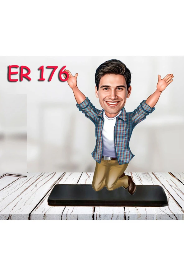 Özcan Tasarım Kişiye Özel Ahşap Biblo - Erkek Karikatür Biblo - Erkek Biblo 41