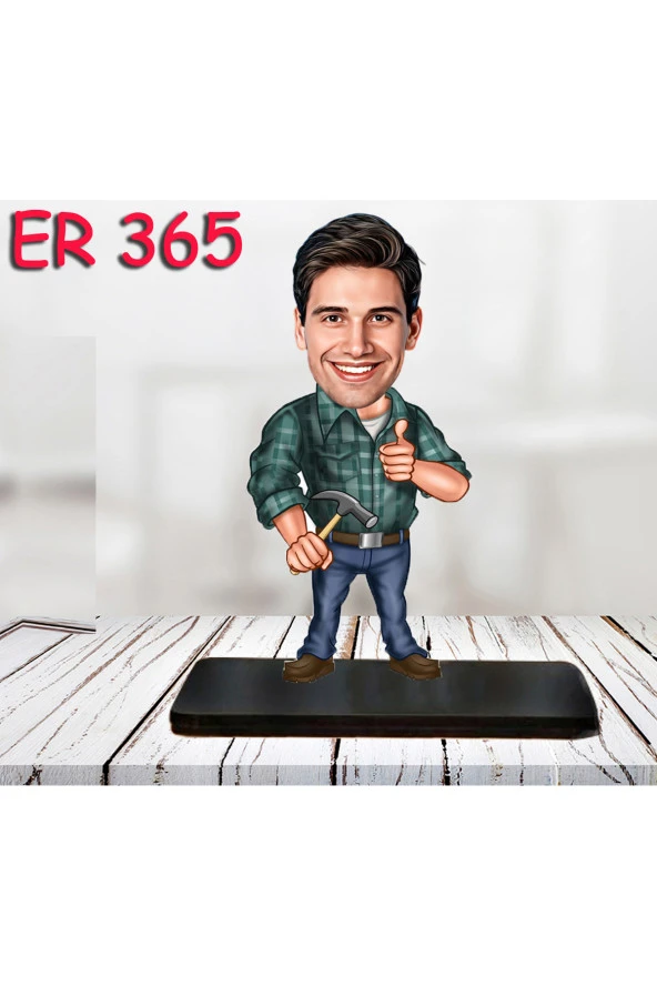 Özcan Tasarım Kişiye Özel Ahşap Biblo - Erkek Meslek Karikatür Biblo 5 ürün görseli