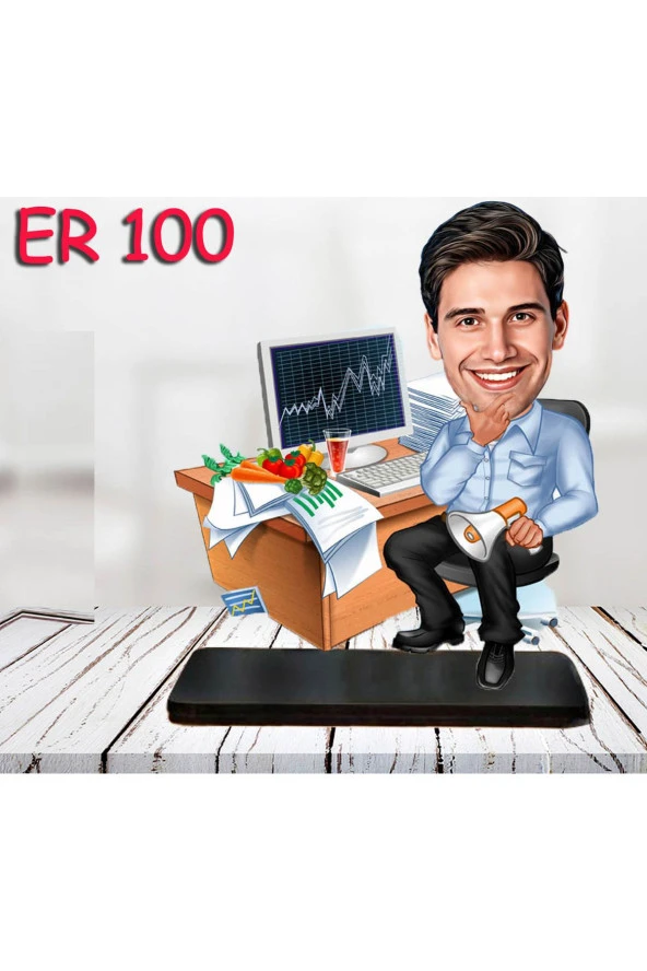 Özcan Tasarım Kişiye Özel Ahşap Biblo - Masa Başı Karikatür Biblo - Erkek Biblo 10 ürün görseli