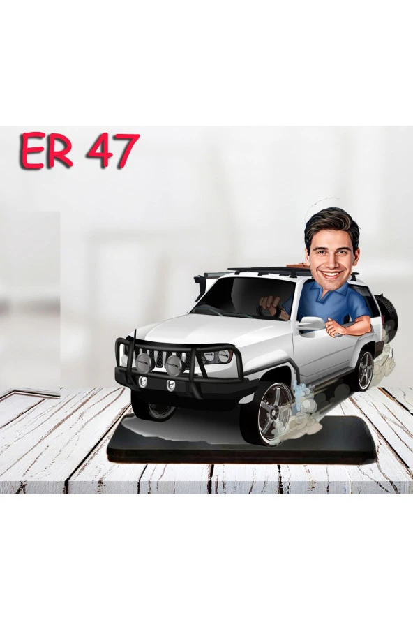 Özcan Tasarım Kişiye Özel Ahşap Biblo - Araba Kullanan Erkek Karikatür Biblo 14 ürün görseli