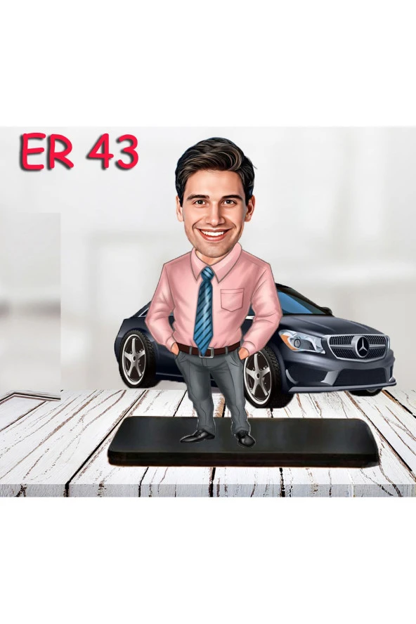 Özcan Tasarım Kişiye Özel Ahşap Biblo - Araba Kullanan Erkek Karikatür Biblo 10 ürün görseli