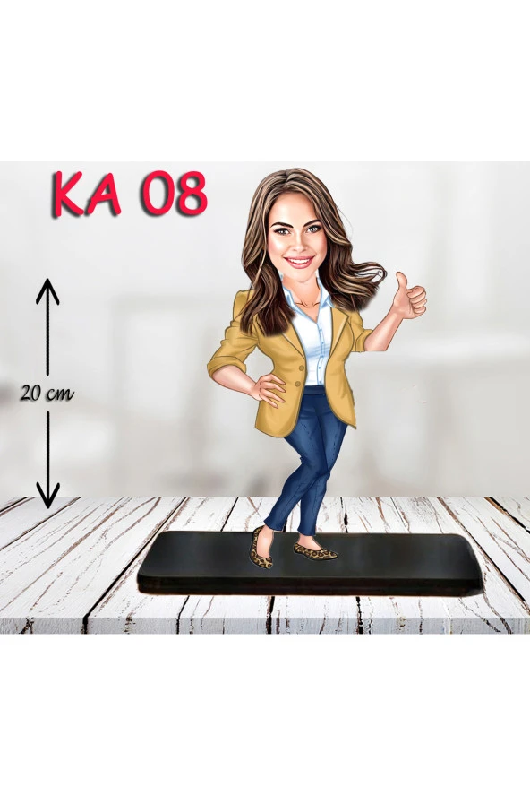 Kişiye Özel Ahşap Biblo - Kadın Karikatür Biblo - Kadın Biblo 2