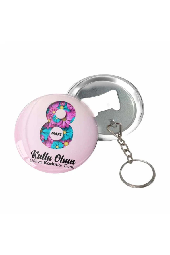 Özcan Tasarım Kadınlar Gününe Özel Anahtarlık - 8 Mart Açacaklı Anahtarlık - 10 Adet ürün görseli