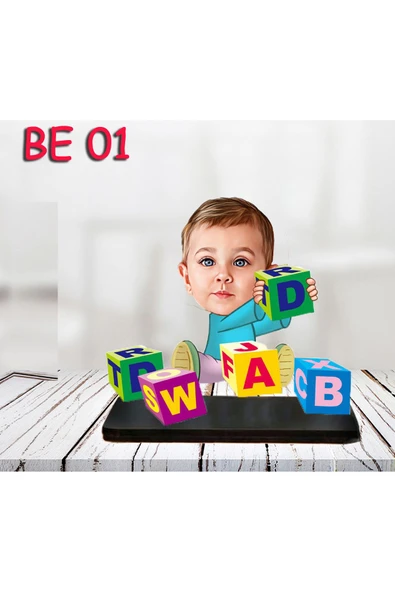 Özcan Tasarım Kişiye Özel Ahşap Biblo - Bebek Karikatür Biblo - Bebek Biblo ürün görseli