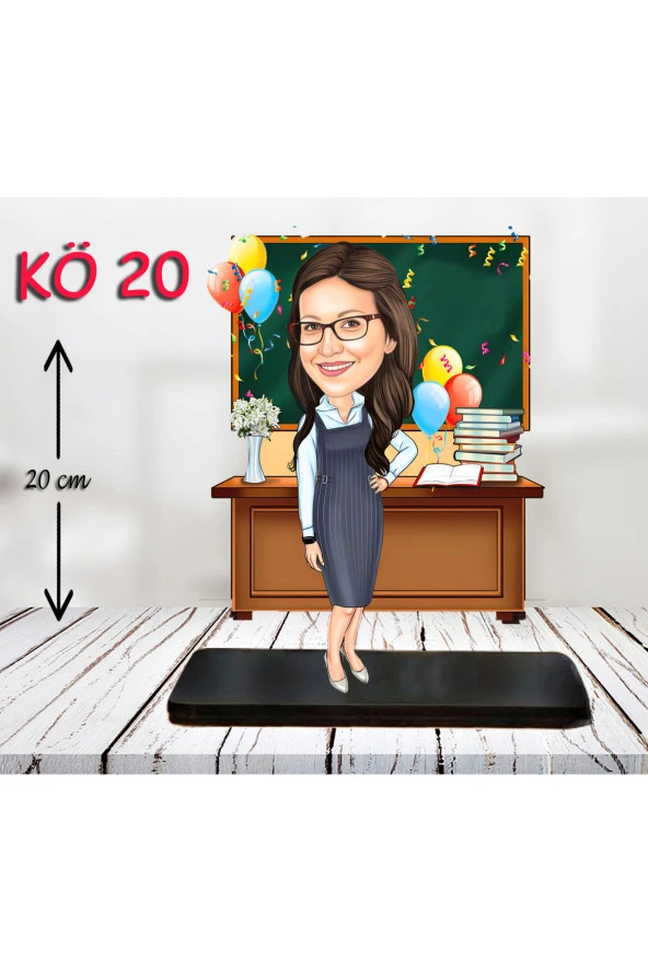Özcan Tasarım Kişiye Özel Ahşap Biblo - Kadın Öğretmen Karikatür Biblo - Öğretmen Biblo 20 ürün görseli