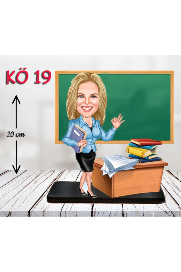Özcan Tasarım Kişiye Özel Ahşap Biblo - Kadın Öğretmen Karikatür Biblo - Öğretmen Biblo 18 ürün görseli