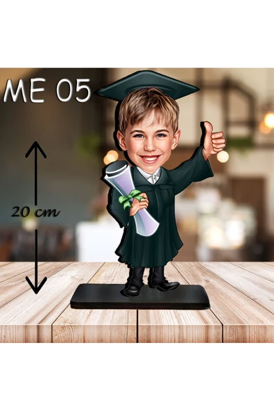 Özcan Tasarım Kişiye Özel Ahşap Biblo - Erkek Çocuk Karikatür Biblo - Mezuniyet Biblo 4 ürün görseli