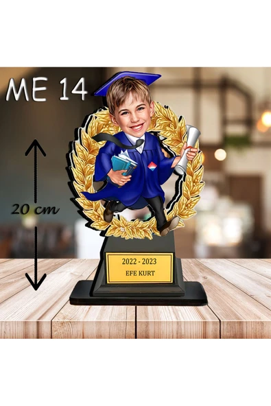 Özcan Tasarım Kişiye Özel Ahşap Biblo - Erkek Çocuk Karikatür Biblo - Mezun Biblo 2 ürün görseli