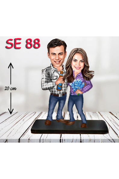 Özcan Tasarım Kişiye Özel Ahşap Biblo - Arkadaş Çift Biblosu 6 ürün görseli