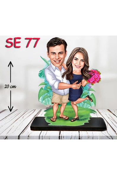 Özcan Tasarım Kişiye Özel Ahşap Biblo - Halterci Çift Biblosu ürün görseli