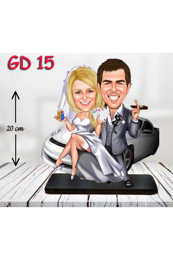 Kişiye Özel Ahşap Biblo - Düğün Biblo 6 ( 3D Biblo )