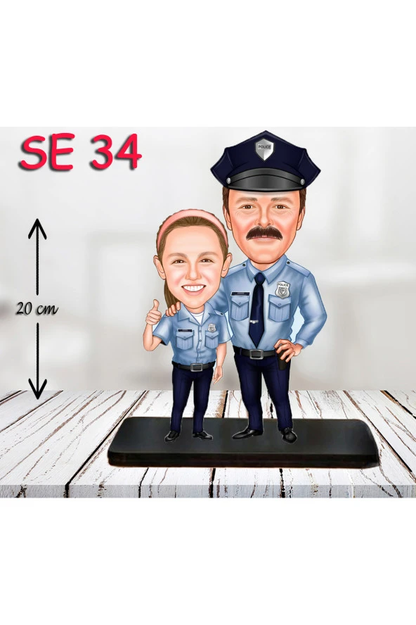 Özcan Tasarım Kişiye Özel Ahşap Biblo - Polis Biblo ( 3D Biblo ) ürün görseli