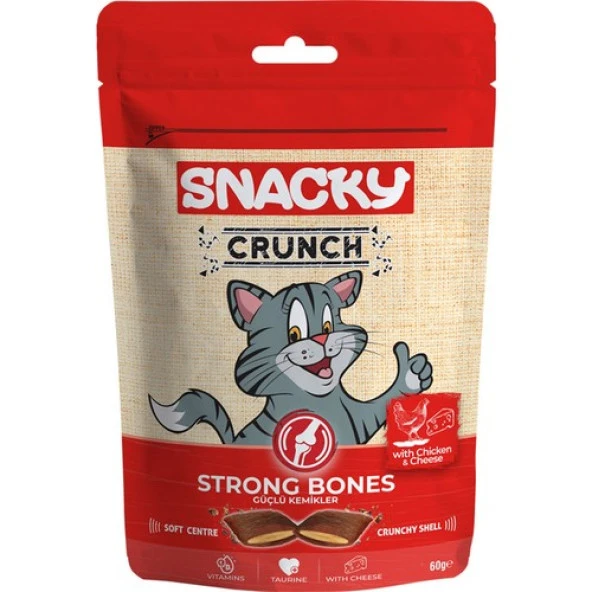 Snacky Crunch Strong Bones Tavuk&Peynir 60Gr