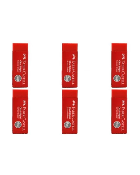 Faber Castell Küçük Kırmızı Okul Silgisi 6 lı