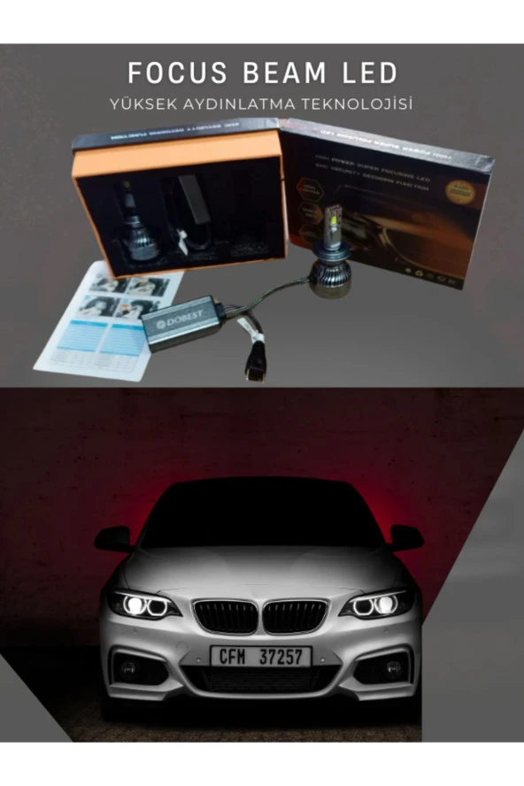 Bmw F20 Kasa Holojen Kısa Far Uyumlu Uzun Led Far  High Led Xenon Seti 12-18