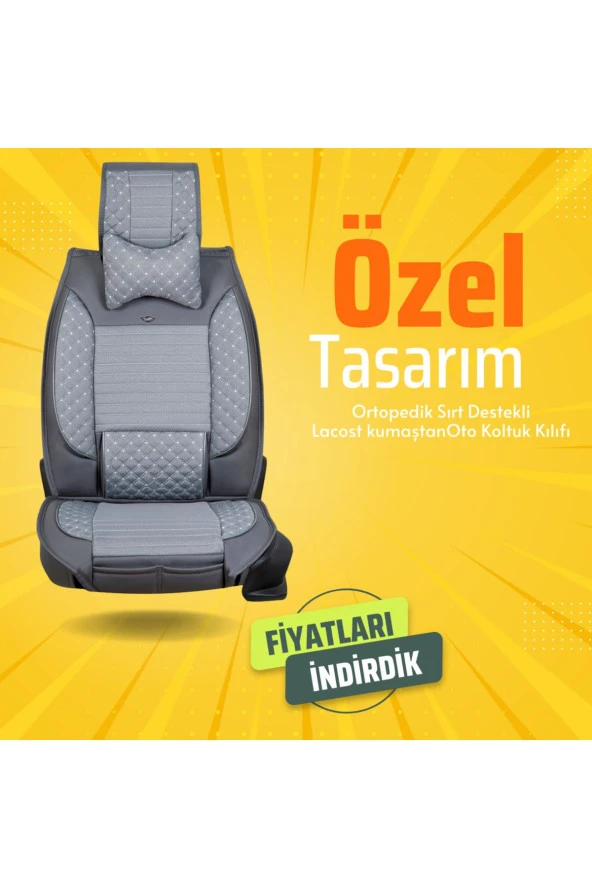 Hyundai Accent Era Lüks  Oto Koltuk Kılıfı Ön/arka Set Gri