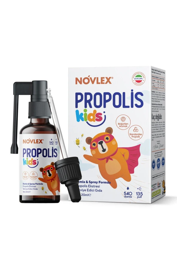 Propolis Kids Ekstrakt (su Bazlı-alkolsüz) Böğürtlen Aromalı Sprey & Damla Takviye Edici Gıda