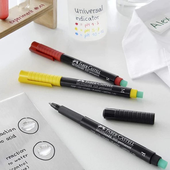 Faber-Castell Permanent Asetat Kalemi Kırmızı S Uç 10 Lu Kutu - 3