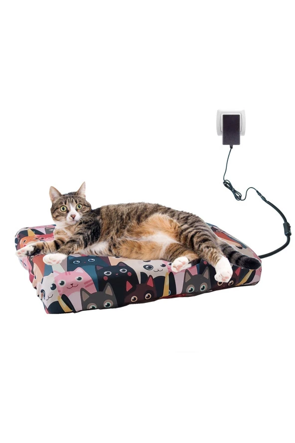 Powertec Kedi Minderi Isıtmalı Model 45x45cm 16v Adaptörlü