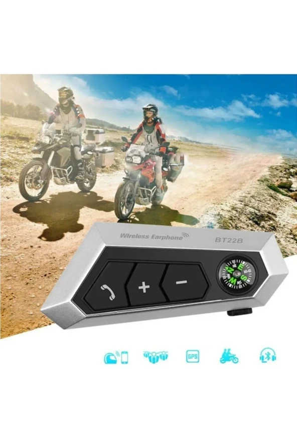 resolut BT22B Motosiklet Bluetooth Kulaklık Kask Intercom Iki Sürücü Için Bağlantı Interkom Eşleştirme - 2