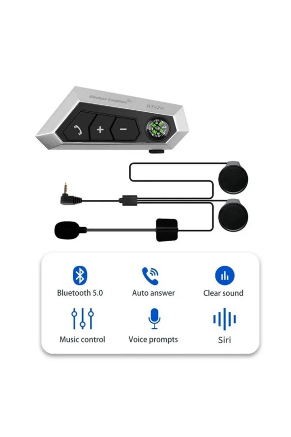 resolut BT22B Motosiklet Bluetooth Kulaklık Kask Intercom Iki Sürücü Için Bağlantı Interkom Eşleştirme - 6