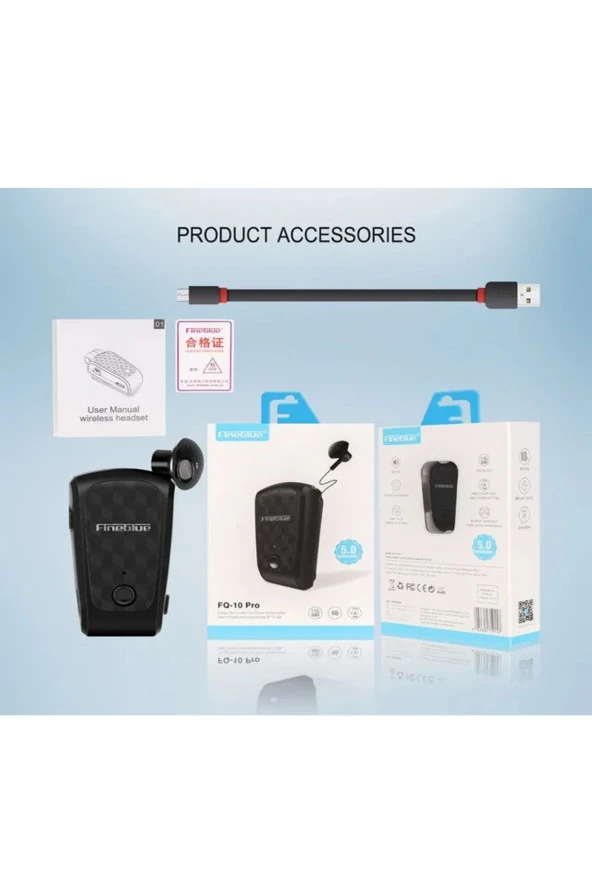resolut Fineblue Fq-10 Pro 10 Saat Konuşma Bluetooth 5.0 Kulaklık Kablosuz Kulaklık Stereo Mikrofon - 3