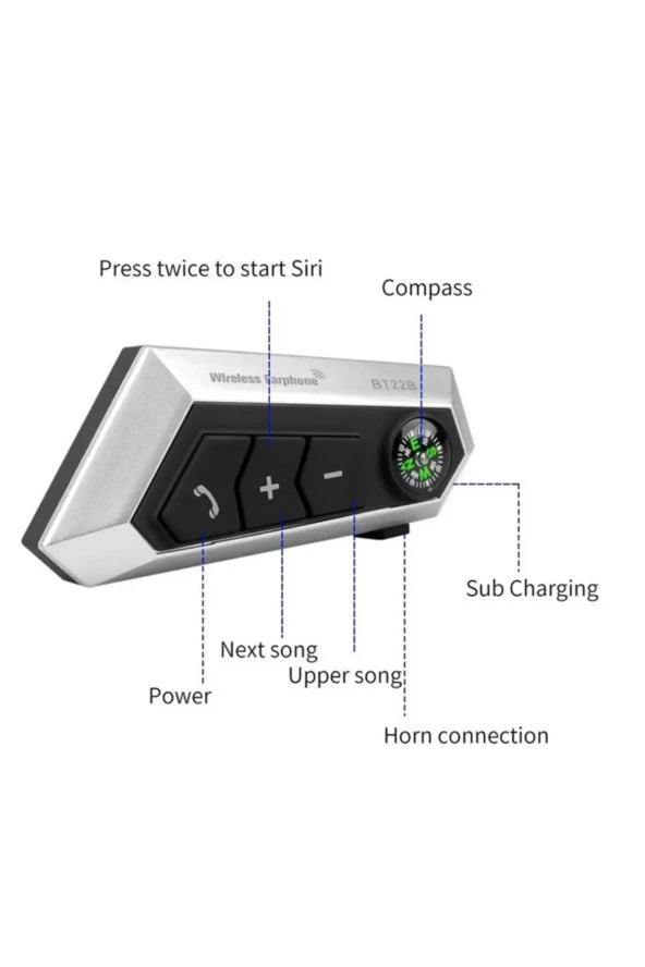 resolut BT22B Motosiklet Bluetooth Kulaklık Kask Intercom Iki Sürücü Için Bağlantı Interkom Eşleştirme - 4