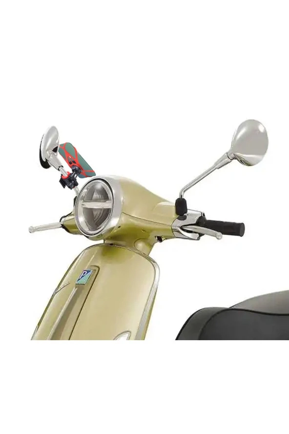 Powertec Üniversal Vespa - Piaggio Uyumlu Ayna Bağlantılı Telefon Tutucu Mıknatıslı