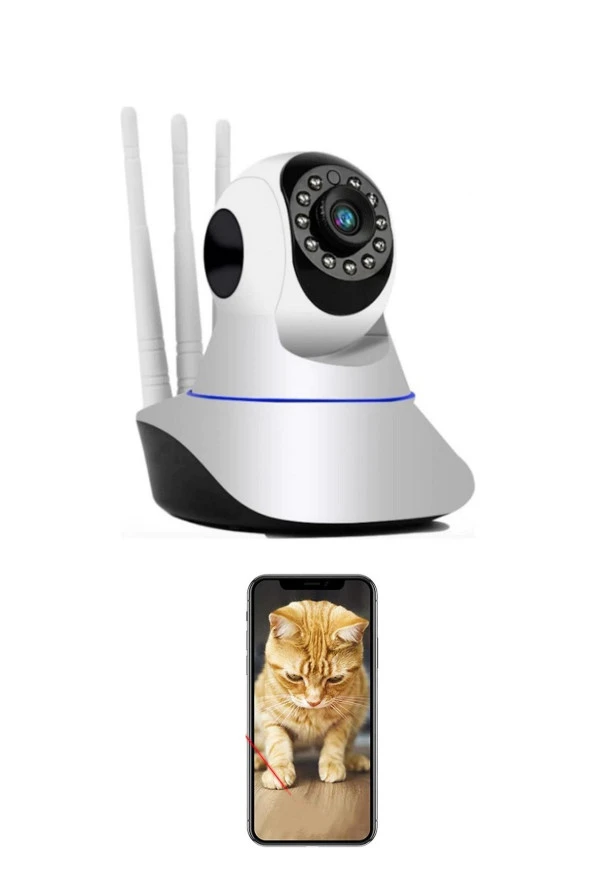 Powertec Evcil Hayvan Izleme Güvenlik Kamerası Ve Isıtıcılı Kedi Köpek Minderi Set 45cmx45cm 12v - 5