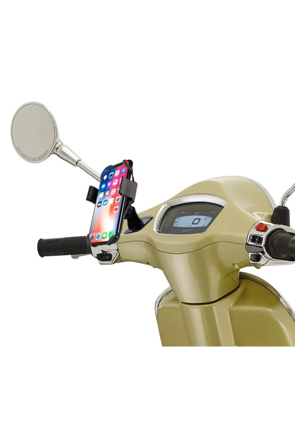 resolut Vespa - Piaggio Uyumlu Gövde Bağlantılı Telefon Tutucu 3M Yapışkanlı - 3