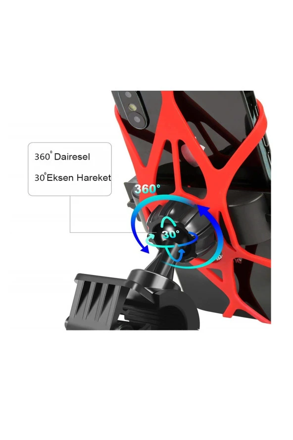 Powertec Motosiklet - Bisiklet Gidon Bağlantılı Kıskaçlı Telefon Tutucu - 3