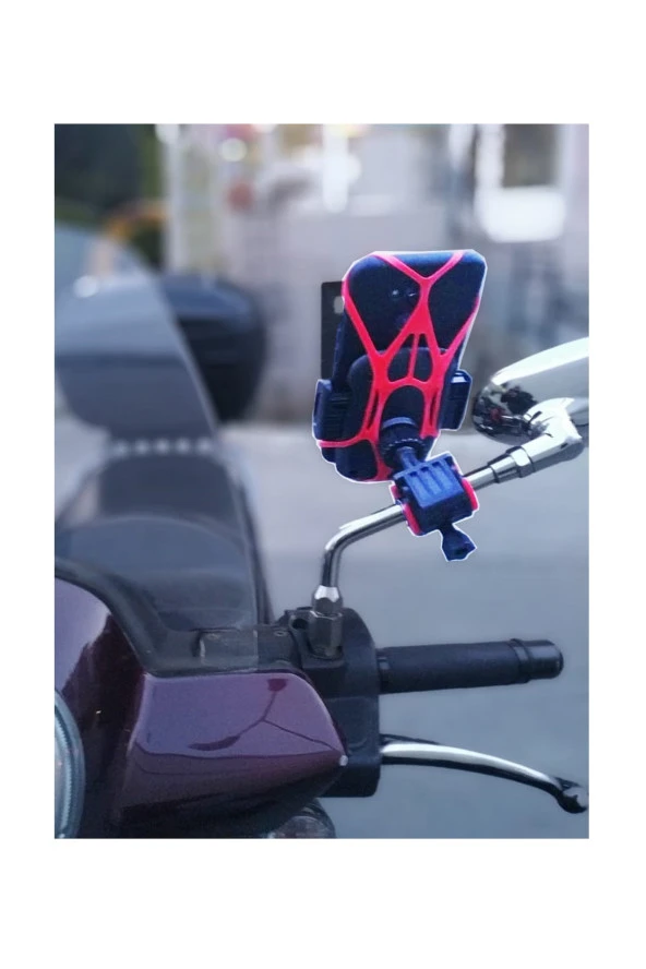 Powertec Vespa - Piaggio Uyumlu Aynaya Montaj Kıskaçlı Motosiklet Telefon Tutucu - 2