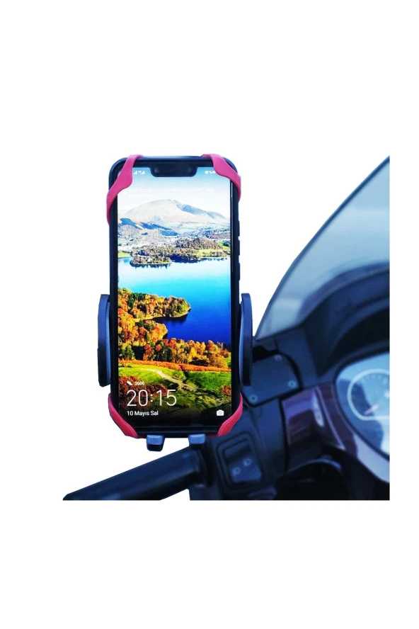 resolut Vespa - Piaggio Uyumlu Aynaya Montaj Kıskaçlı Motosiklet Telefon Tutucu - 2