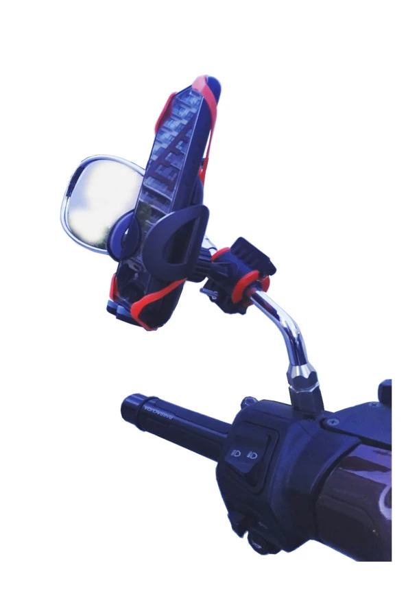 resolut Vespa - Piaggio Uyumlu Aynaya Montaj Kıskaçlı Motosiklet Telefon Tutucu - 4