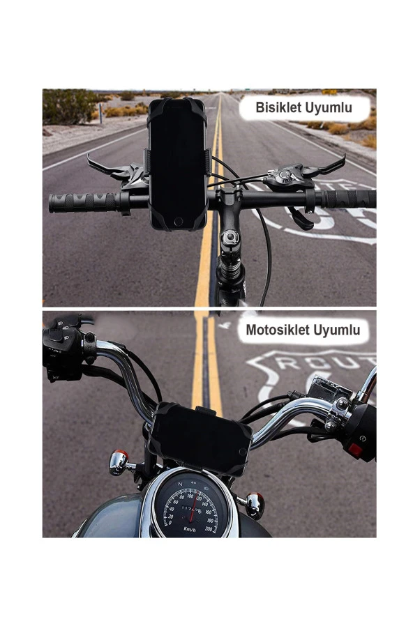 resolut Motosiklet - Bisiklet Gidon Bağlantılı Kıskaçlı Telefon Tutucu - 6