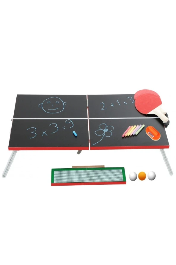Powertec Mini Masa Tenisi Masası, Ahşap Çocuk Yazı Tahtası, Aktivite Masası - 3