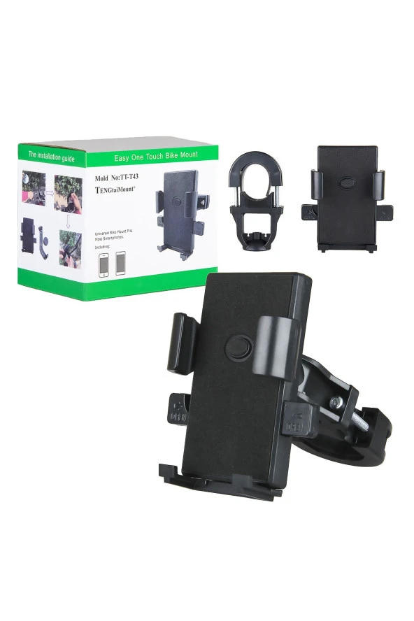 resolut Gidon Bağlantılı Otomatik Kilitli Motosiklet Bisiklet Telefon Tutucu 5-8 inç arası telefon uyumlu - 2