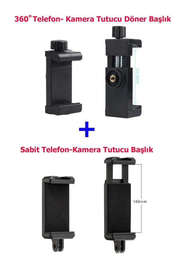 resolut Kask Telefon Aksiyon Kamera Bağlantı Aparatı Ayarlanabilir ÇİFT BAŞLIKLI VE YEDEK LASTİKLİDİR - 5