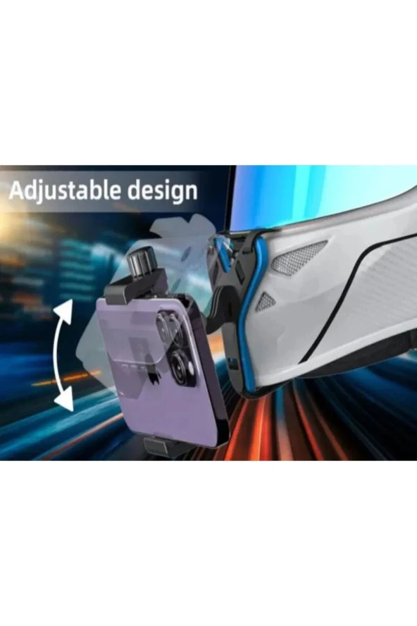 Powertec Ayarlanabilir Telefon ve Aksiyon Kamera Uyumlu Kask Çene Bağlantı Aparatı Yedek Lastiklidir - 5