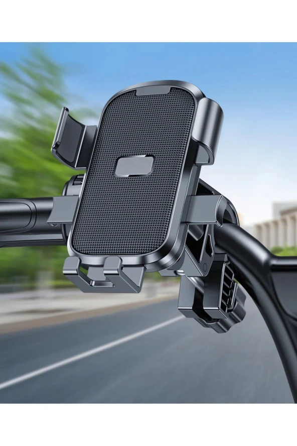 SUPORTE Gidon Bağlantılı Otomatik Kilitli Motorsiklet Telefon Tutucu 4.7-7.2 inç Arası Telefonlara Uyumlu
