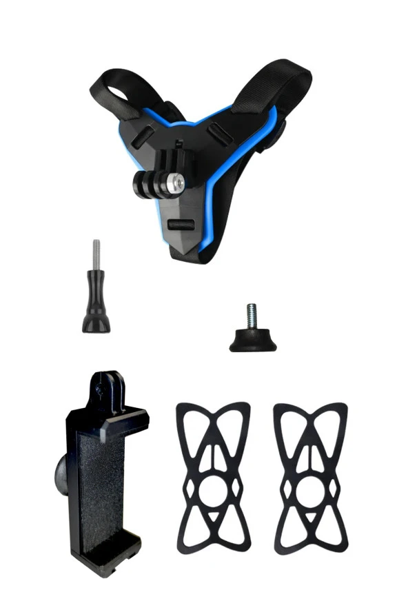 resolut Telefon ve Aksiyon Kamera ile Uyumlu Kask Çene Bağlantı Kayışı (YEDEK LASTİKLİDİR) evrensel