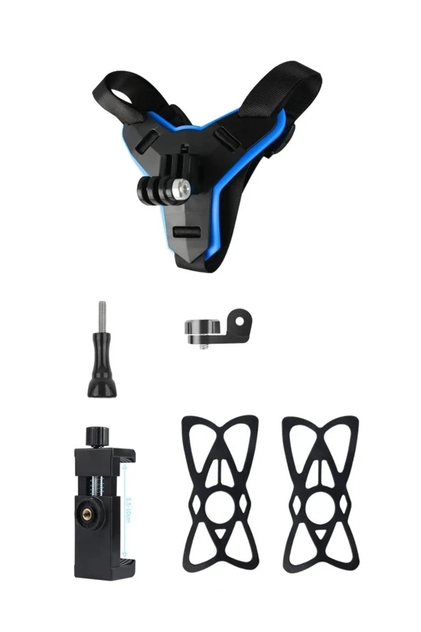 SUPORTE Ayarlanabilir Telefon ve Aksiyon Kamera ile uyumlu Kask Çene Bağlantı Aparatı YEDEK LASTİKLİDİR - 2